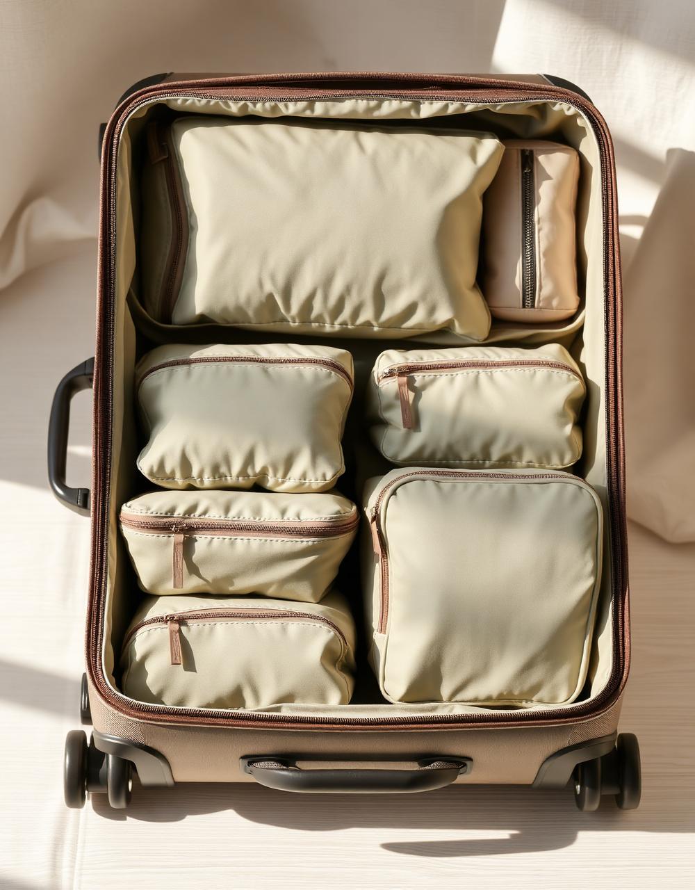 Packing cubes laid out