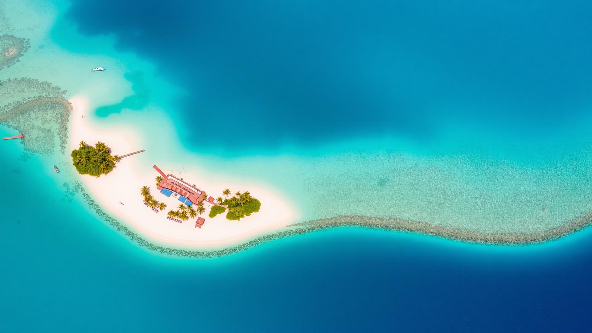 Aerial view of a tropical island